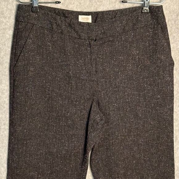 Laundry by Shelli Segal Sz‎ 8 Wide Leg Dark Gray Trouser Pants Slacks Heathered - Picture 7 of 11